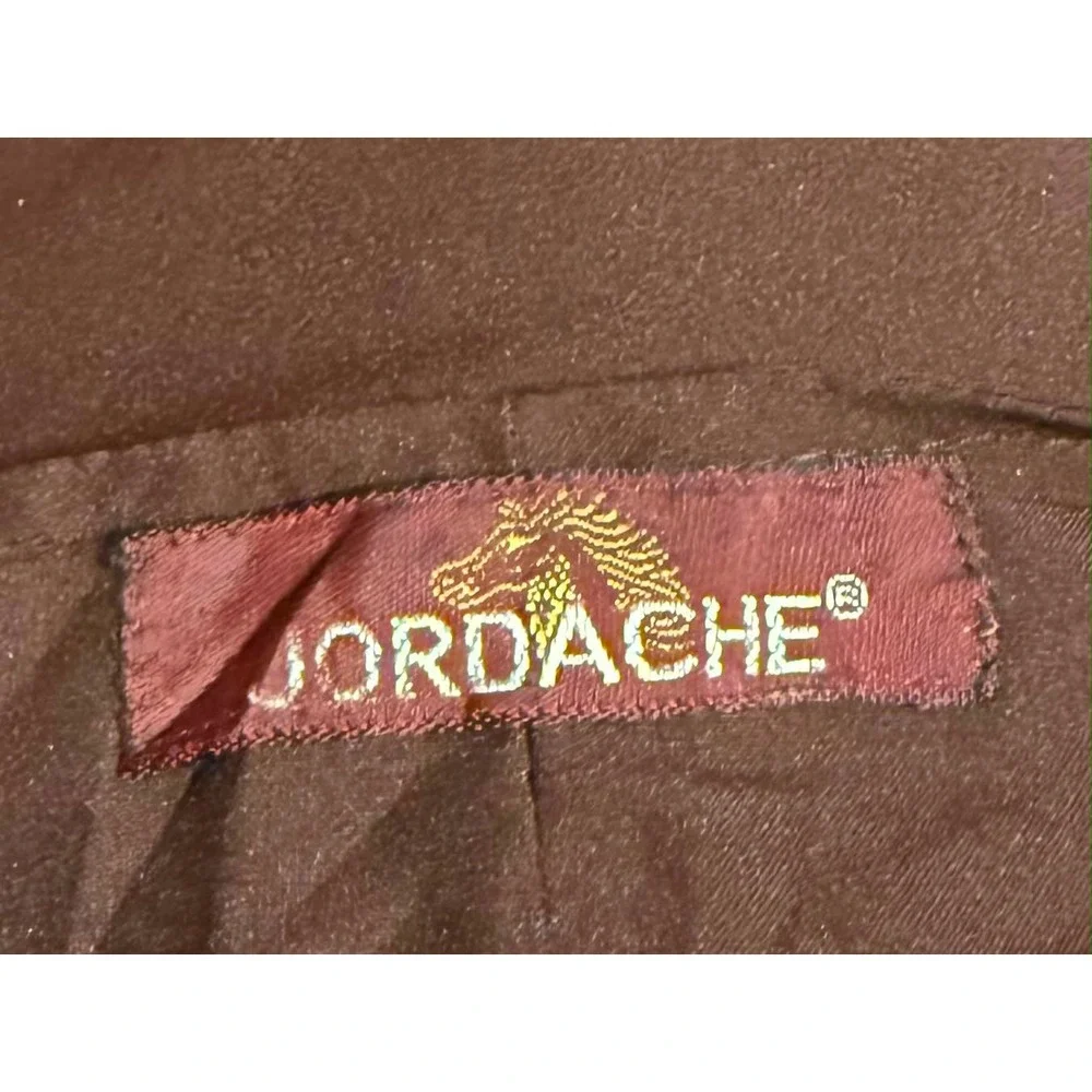 Vintage Jordache Mens Suede Western Vest Burgundy Horse Logo Cowboy Retro